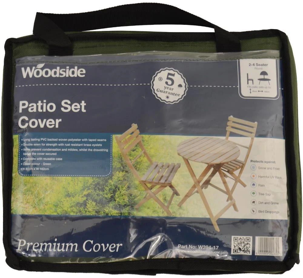 Woodside 2-4 Seater Green Waterproof Round Garden Patio Furniture Set Cover 4 Woodside 2-4 Seater Green Waterproof Round Garden Patio Furniture Set Cover - Image 2
