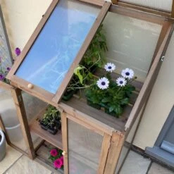 Woodside Transparent Wooden Cold Frame Growhouse/Polycarbonate Greenhouse -ALA Garden Shop M4PC20P1TGH