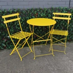 Woodside Aylsham Outdoor Garden Patio Folding Table & Chair Bistro Set 6 Colours -ALA Garden Shop MBOCRAMQUJV