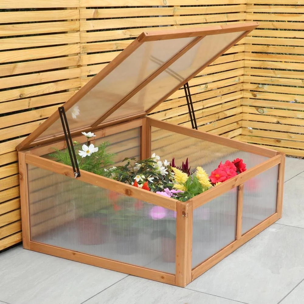 Woodside Outdoor Wooden Plant/Flower/Vegetable Cold Frame Growhouse, Medium 100cm 5 Woodside Outdoor Wooden Plant/Flower/Vegetable Cold Frame Growhouse, Medium 100cm - Image 3