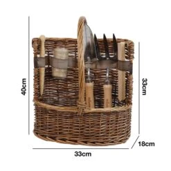 Woodside Willow Tool Basket/Trug With Garden Hand Tools Trowel/Fork/Dibber 19 Woodside Willow Tool Basket/Trug With Garden Hand Tools Trowel/Fork/Dibber -ALA Garden Shop MSGR1LGWNPI