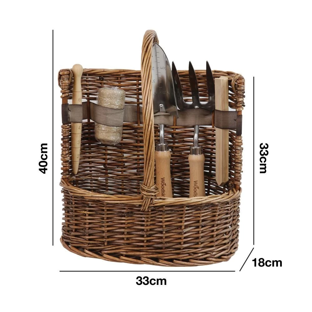 Woodside Willow Tool Basket/Trug With Garden Hand Tools Trowel/Fork/Dibber 11 Woodside Willow Tool Basket/Trug With Garden Hand Tools Trowel/Fork/Dibber - Image 9