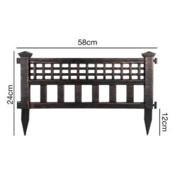 Woodside Bronze Decorative Plastic Garden Fence Panels, Border Edging (4 Pack) -ALA Garden Shop N2PX041XKJV