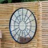 Woodside Bainton XL Decorative Round Outdoor Garden Mirror, Diameter: 100cm
