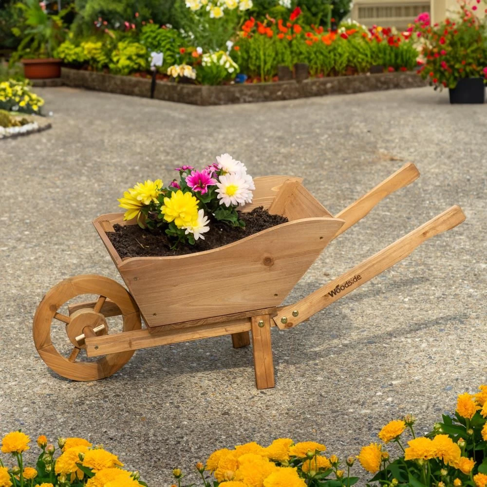 Woodside Wooden Ornamental Garden Plant/Flower Wheel Barrow Planter 5 Woodside Wooden Ornamental Garden Plant/Flower Wheel Barrow Planter - Image 3