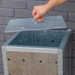 Woodside Square Garden Galvanised Steel Rubbish Incinerator - 100L Capacity -ALA Garden Shop NTXILETBAU2