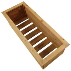 Woodside Reedham Stained Wooden Garden Trough Planter/Flower Trough Box, 95 Litres -ALA Garden Shop OPEBFKJKBVM
