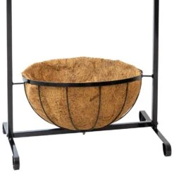 Woodside Hanging Coconut Flower Basket Planter Stand With Garden Welcome Sign -ALA Garden Shop OY2P45ROYQZ