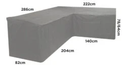 Woodside Green L Shape Outdoor Dining Waterproof Patio Set Cover Rattan -ALA Garden Shop P0WOOFF4IKI