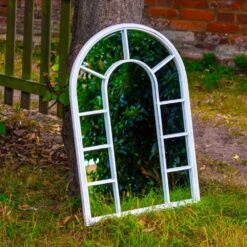 Maribelle White Metal Garden Arch Mirror Home Decoration 7 Maribelle White Metal Garden Arch Mirror Home Decoration -ALA Garden Shop P1DOO0AAVNZ