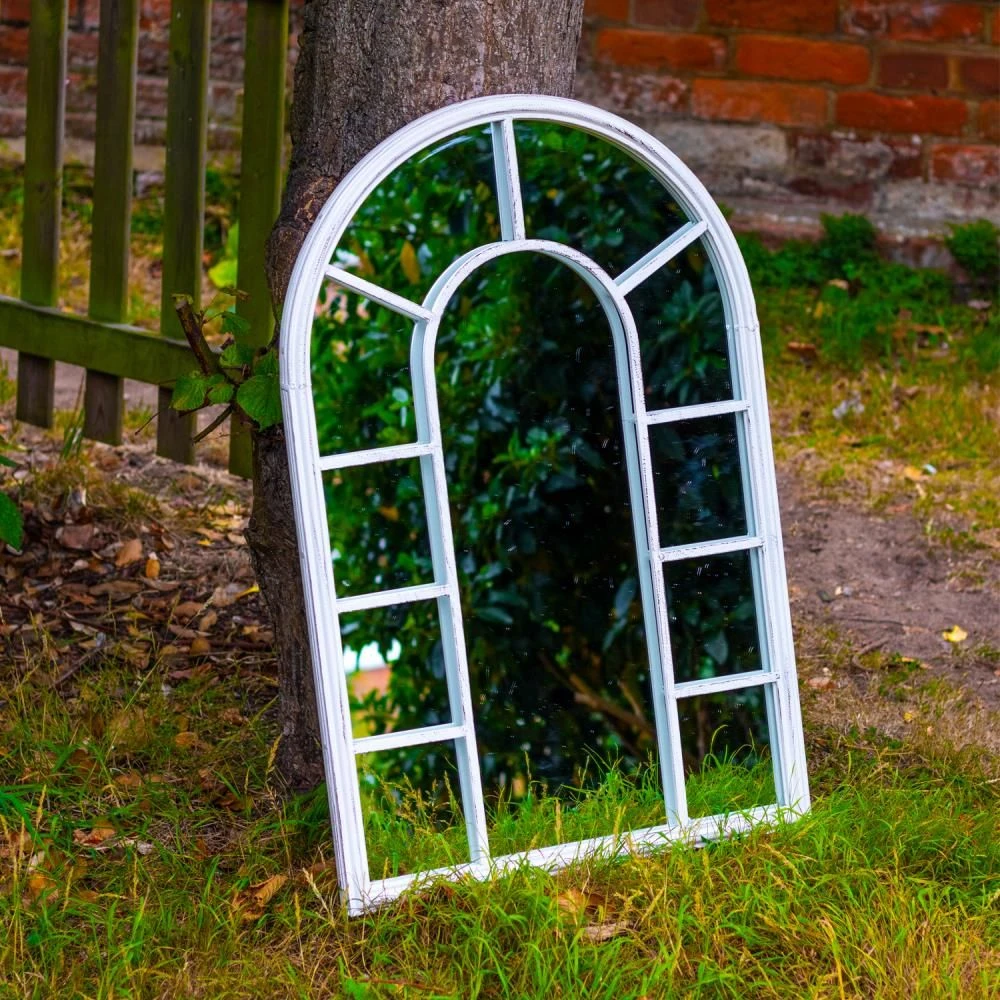 Maribelle White Metal Garden Arch Mirror Home Decoration 5 Maribelle White Metal Garden Arch Mirror Home Decoration - Image 3