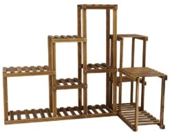 Woodside Bradwell Carbonized 5 Tier Corner Wooden Plant Display Stand Flower Rack 9 Woodside Bradwell Carbonized 5 Tier Corner Wooden Plant Display Stand Flower Rack -ALA Garden Shop P5ANUWBTQWC