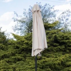 Woodside Large 2.7m Garden Parasol Umbrella With Winding Crank & Tilt Sand -ALA Garden Shop PBYSR43ONJJ