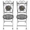 Woodside Set Of Two Decorative Mosaic Folding Garden Chairs Outdoor Furniture -ALA Garden Shop PELL44BXTQA