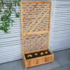 Woodside Aldburgh Wooden Garden Trough Planter/Flower Container Box With Trellis -ALA Garden Shop QEO2LADXIIF