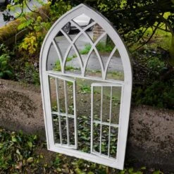 Woodside Truro XL Decorative Arched Outdoor Garden Mirror, W: 64cm X H: 117.5cm -ALA Garden Shop QKZRCWIXH2B
