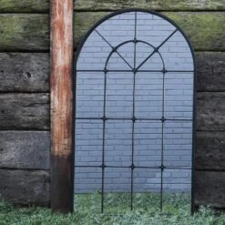 Woodside Darley XXL Decorative Arched Outdoor Garden Mirror, H: 135cm X W: 80cm