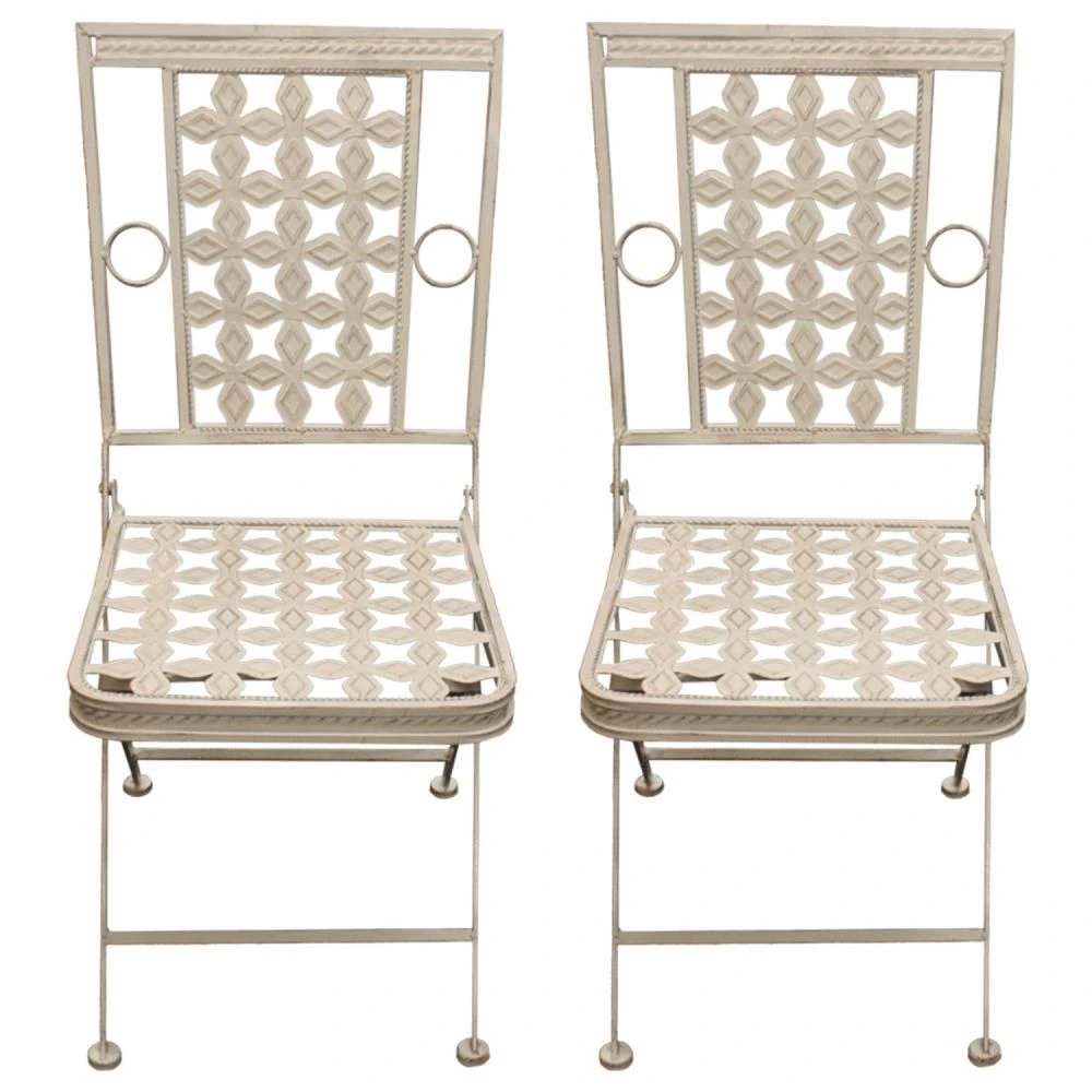 Woodside Ostend Folding Metal Outdoor Garden Patio Dining Table And 2 Chairs Set 5 Woodside Ostend Folding Metal Outdoor Garden Patio Dining Table And 2 Chairs Set - Image 3