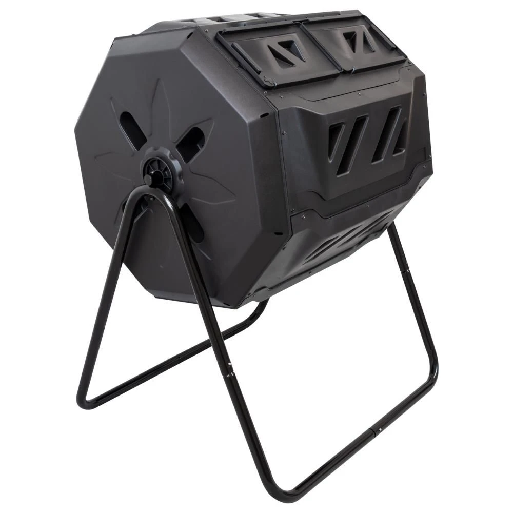 Woodside 160L Rotating/Tumbling Garden Composter, 2 Section Compost Waste Bin 3 Woodside 160L Rotating/Tumbling Garden Composter, 2 Section Compost Waste Bin