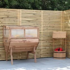 Woodside Raised Wooden Garden Planter + Cold Frame/Growhouse Plant & Veg Box, Medium 100cm -ALA Garden Shop TCZIONTPQ32
