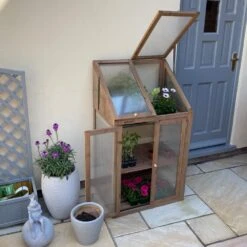 Woodside Transparent Wooden Cold Frame Growhouse/Polycarbonate Greenhouse -ALA Garden Shop UOOMJWVK4PM