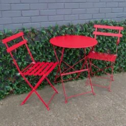 Woodside Aylsham Outdoor Garden Patio Folding Table & Chair Bistro Set 6 Colours -ALA Garden Shop V20MWLBQ511