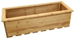 Woodside Reedham Stained Wooden Garden Trough Planter/Flower Trough Box, 95 Litres -ALA Garden Shop VHZWJD4XUVD