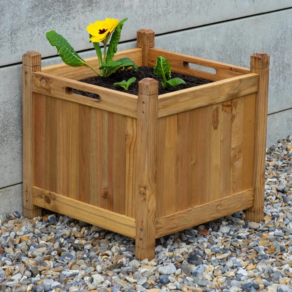 Woodside Stanfield Square Wooden Planter, Pack Of 2 4 Woodside Stanfield Square Wooden Planter, Pack Of 2 - Image 2