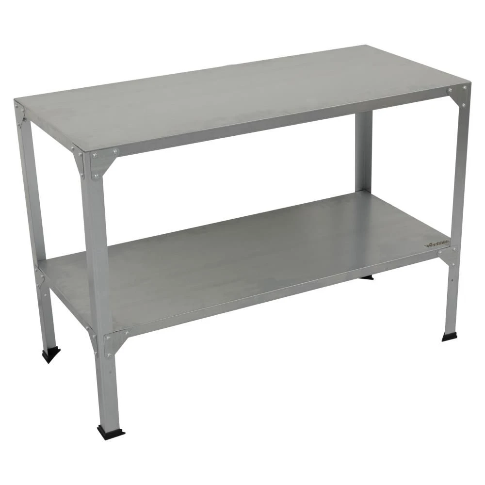Woodside 2 Tier Galvanised Steel Greenhouse Potting/Work Bench, Planting Shelves 3 Woodside 2 Tier Galvanised Steel Greenhouse Potting/Work Bench, Planting Shelves