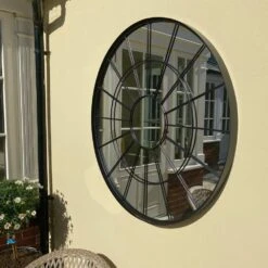 Woodside Bainton XL Decorative Round Outdoor Garden Mirror, Diameter: 100cm -ALA Garden Shop VUAVAGK1UUJ