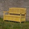 Woodside Hunsett 2 Seater Garden Patio Bench, Outdoor Wooden Loveseat With Storage
