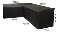 Woodside Black L Shape Outdoor Dining Waterproof Patio Set Cover Rattan -ALA Garden Shop WCZXJ35QHUW