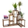 Woodside Bradwell Carbonized 5 Tier Corner Wooden Plant Display Stand Flower Rack 2 Woodside Bradwell Carbonized 5 Tier Corner Wooden Plant Display Stand Flower Rack -ALA Garden Shop WJYRP0UTVK5