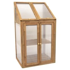 Woodside Transparent Wooden Cold Frame Growhouse/Polycarbonate Greenhouse -ALA Garden Shop WPZNLU3JBQF