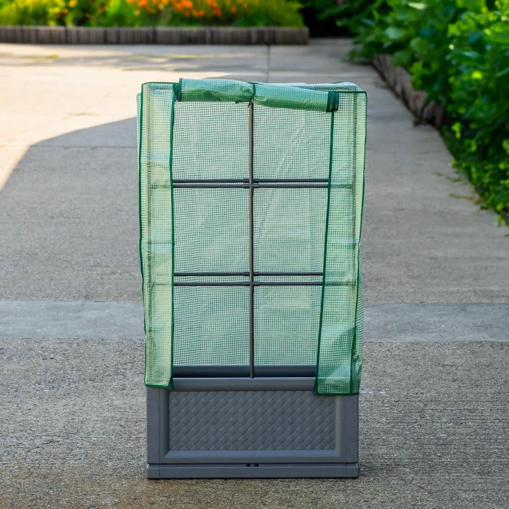 Woodside Garden Plant Bed Trough, Herbs/Veg/Flowers/Tomato Greenhouse + PE Cover 3 Woodside Garden Plant Bed Trough, Herbs/Veg/Flowers/Tomato Greenhouse + PE Cover