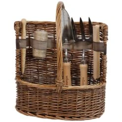 Woodside Willow Tool Basket/Trug With Garden Hand Tools Trowel/Fork/Dibber 16 Woodside Willow Tool Basket/Trug With Garden Hand Tools Trowel/Fork/Dibber -ALA Garden Shop WVO3QNH5RE5
