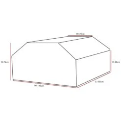 Woodside Black Waterproof Outdoor 8 Seater Square Picnic Table Cover -ALA Garden Shop X2EIABY2BA0