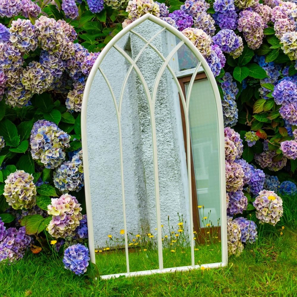 Woodside Ealing XL Decorative Arched Outdoor Garden Mirror, W: 60cm X H: 110cm 3 Woodside Ealing XL Decorative Arched Outdoor Garden Mirror, W: 60cm X H: 110cm