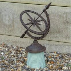 Woodside Decorative Cast Iron Traditional Antique Garden Table Sundial -ALA Garden Shop XKL2XVIGILE