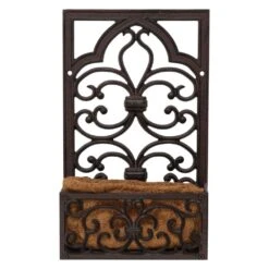 Woodside Cast Iron Wall Mounted Hanging Garden Planter Basket With Coco Liner -ALA Garden Shop XOLMHF5NZKS