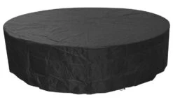 Woodside Black 8-10 Seater Round Garden Patio Furniture Set Cover Waterproof