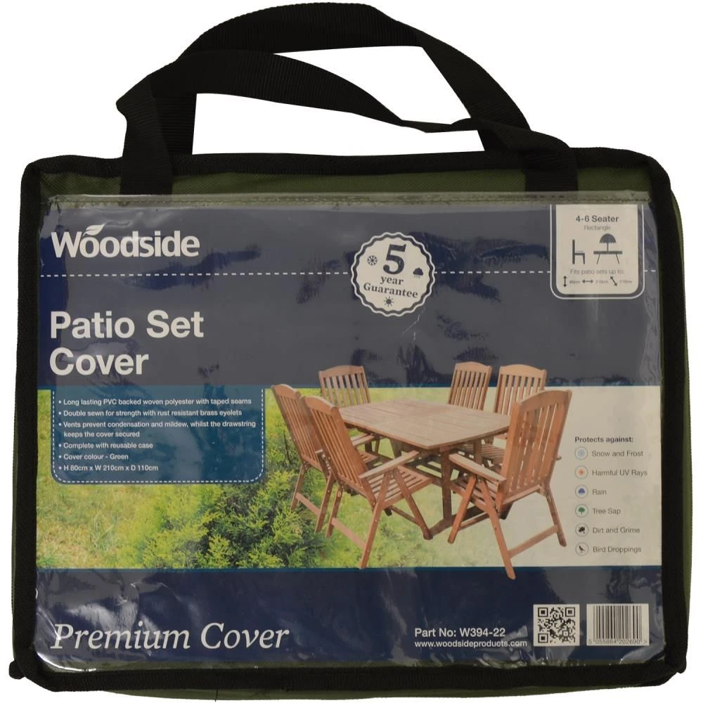 Woodside Waterproof Green 4-6 Seater Rectangular Garden Patio Furniture Cover 4 Woodside Waterproof Green 4-6 Seater Rectangular Garden Patio Furniture Cover - Image 2