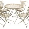 Woodside Ostend Folding Metal Outdoor Garden Patio Dining Table And 4 Chairs Set -ALA Garden Shop YANVLDOTRBV