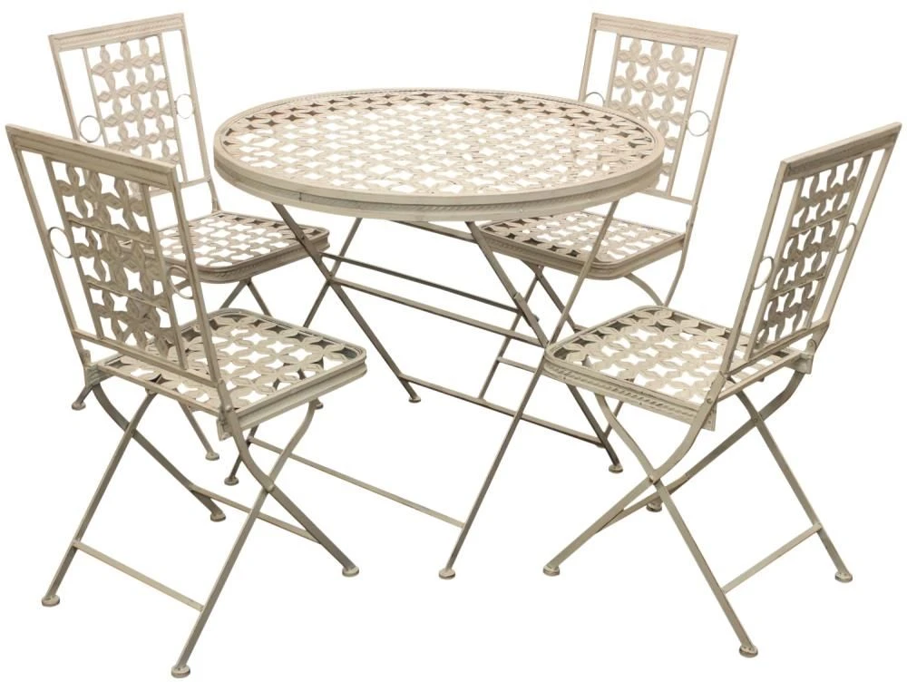Woodside Ostend Folding Metal Outdoor Garden Patio Dining Table And 4 Chairs Set 3 Woodside Ostend Folding Metal Outdoor Garden Patio Dining Table And 4 Chairs Set