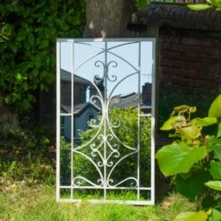 Woodside Alston Large Decorative Rectangle Outdoor Garden Mirror