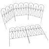 Woodside Felbrigg Metal Garden Border Edging, Outdoor Lawn Fencing, 3m Total Length, Pack Of 5