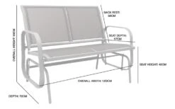 Woodside Stalham Grey 2 Seater Garden Glider Bench, Outdoor Rocking Swing Seat 12 Woodside Stalham Grey 2 Seater Garden Glider Bench, Outdoor Rocking Swing Seat -ALA Garden Shop ZAYEAADEN25