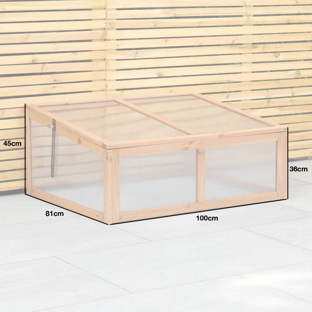 Woodside Outdoor Wooden Plant/Flower/Vegetable Cold Frame Growhouse, Medium 100cm 4 Woodside Outdoor Wooden Plant/Flower/Vegetable Cold Frame Growhouse, Medium 100cm - Image 2