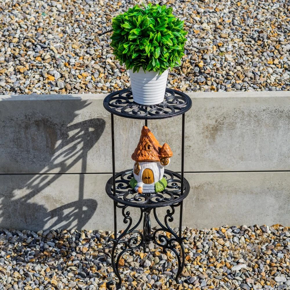 Woodside Heavy Duty Cast Iron Indoor/Outdoor Two Tier Plant Pot Display Stand 3 Woodside Heavy Duty Cast Iron Indoor/Outdoor Two Tier Plant Pot Display Stand